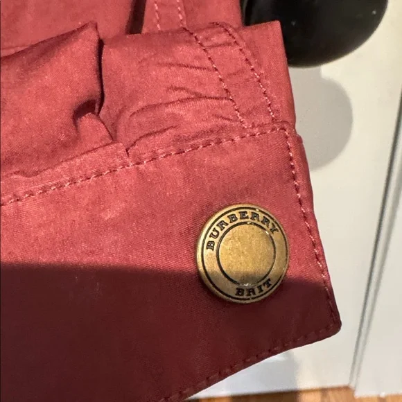 Burberry Burgundy Hooded Trench Coat - Picture 6 of 8